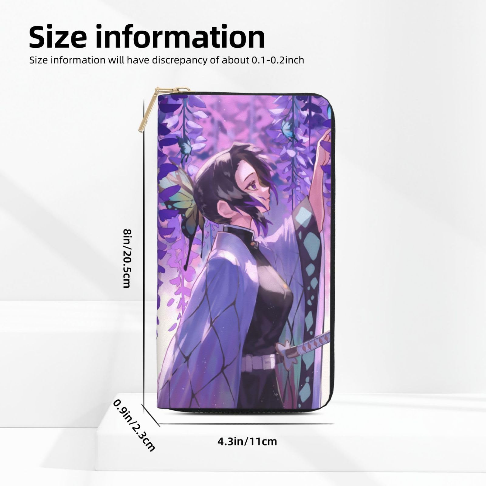 【胡蝶しのぶ】ハッシュタグ　長財布　ラウンドファスナー　ブラック Amazon.co.jp: 財布 鬼滅の刃 虫柱 胡蝶 しのぶ 長財布 レザー